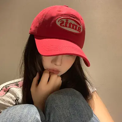 Red Letter Baseball Cap Women Spring Summer Cap