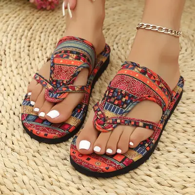 Women Cross-Color Sandals Slip-On Lightweight Comfortable