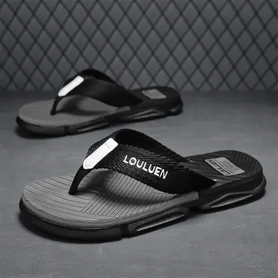 Men's Red Black Cross-Body Sandals Plus Size