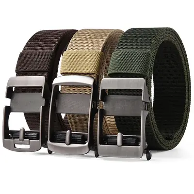 Men's Gold Nylon Belt with Buckle