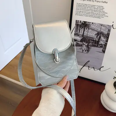 White Korean Style Square Shoulder Bag for Women