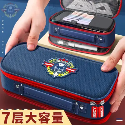 British Style Pencil Case Large Capacity for Boys and Elementary School Students Stationery Case for Girls Stationery Bag Storage French Canvas First Grade