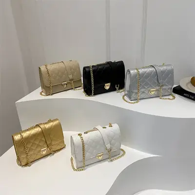 2024 Women's Rhombic Chain Shoulder Bag Set