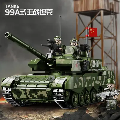 Compatible with Lego military series puzzle assembled building blocks World War II tank armored car boy toy gift wholesale