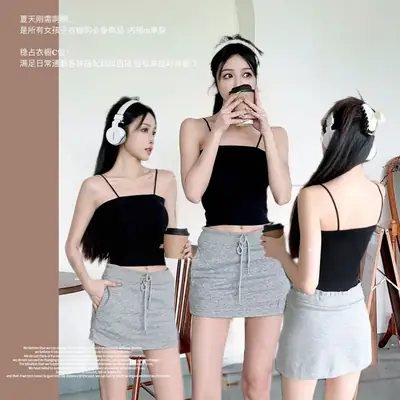 2024 Black Anti-Running Strapless Camisole Vest