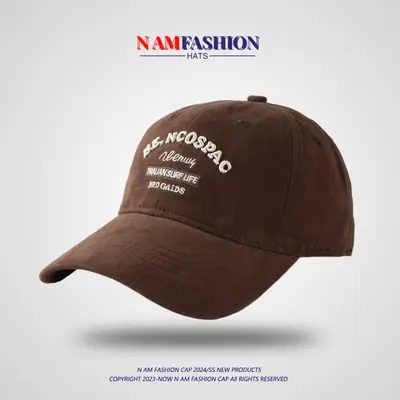 Korean Letter Embroidered Black Baseball Cap Women