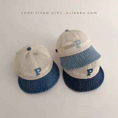 One Pan South Korea Children's Sunscreen Cap Summer Ins Thin P Duck Tongue Letter Baseball Cap Wholesale