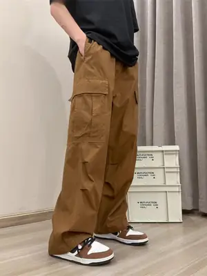 Men's Japanese Style Cargo Pants Grey 2024