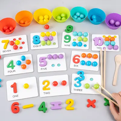 Digital Operation Clip Bead Matching Game for Kids