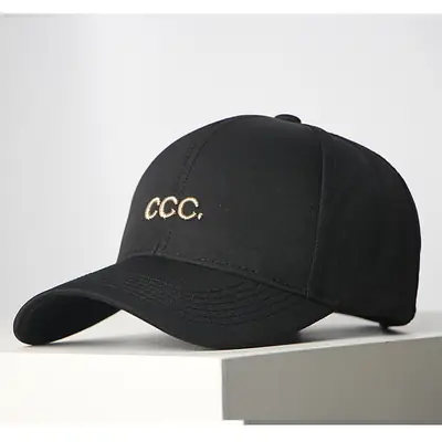 Women's Black White CCC Letter Baseball Cap UV Sunshade