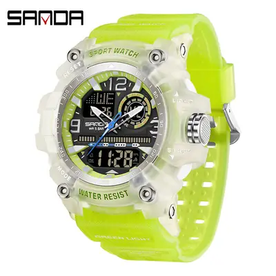Sanda LED Waterproof Men's Red GPS Watch