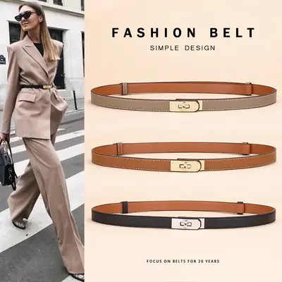 Women's High-end Genuine Leather Belt with Dress Seal