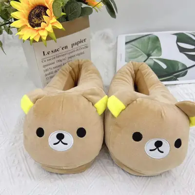 Autumn and winter cross-border cartoon plush slippers indoor couples cotton slippers home warm autumn and winter cotton shoes wholesale
