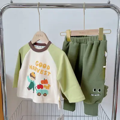 Dudu's Baby Raglan Sleeve T-Shirt Pink Beige