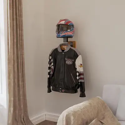 Wall-Mounted Tactical Helmet & Jacket Storage Rack