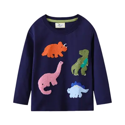 Children's Cotton Long-Sleeve T-Shirt Navy Blue