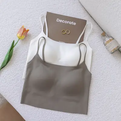 One-Piece Thin Traceless Outer Wear Vest Wear-Free Bra for Women