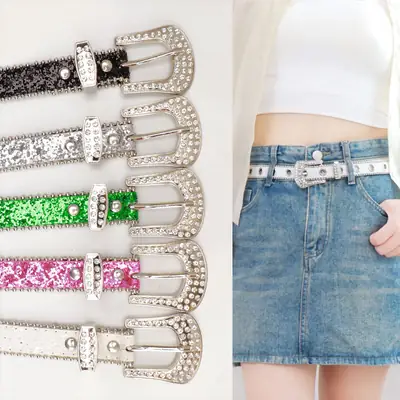 Y2K Rhinestone Belt Pin Buckle Women Ins Style