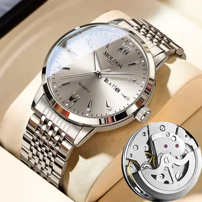 Fake mechanical watch full-automatic men's watch men's hollow waterproof tide luminous double calendar trembles fast hand a generation of hair