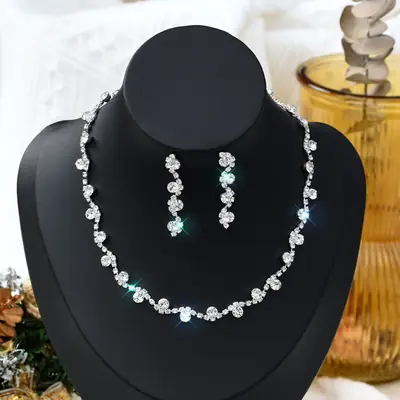 Princess 2-Piece Crystal Necklace & Earrings Set