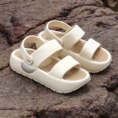 Women's White Open Toe Beach Sandals