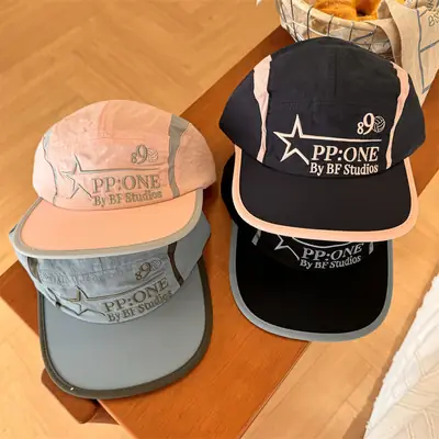 Men Women Summer Thin Baseball Cap Small Black Orange