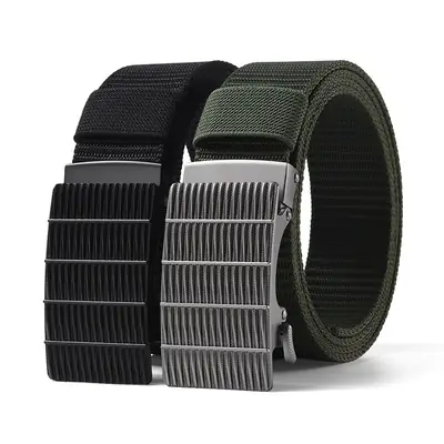 Black Tactical Belt with Automatic Buckle Nylon