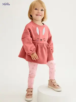 Little maven new European and American girls suit fashion children's sweater suit autumn cross-border new suit