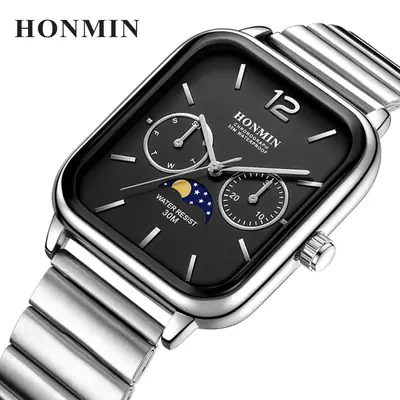 Men's Waterproof Steel Band Quartz Watch with Student Design