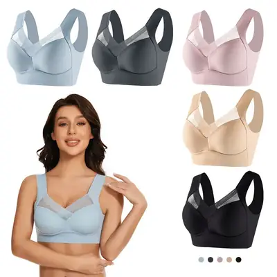 Cross-border plus size plus fat version seamless sports bra