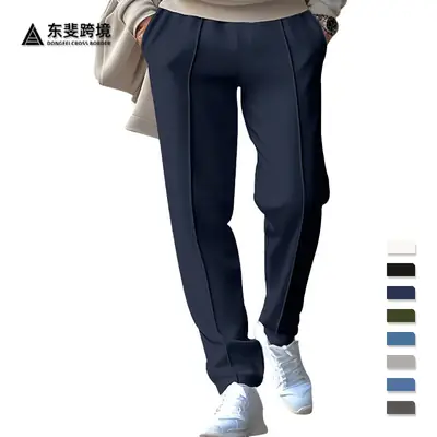 Men's Olive Green Loose Straight Leg Pants Spring Summer