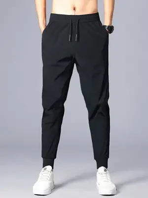 Men's Black Casual Ankle Pants Quick-Drying Harlan