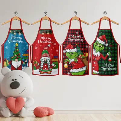 2023 Christmas Aprons Set of 3 for Kids Kitchen Use