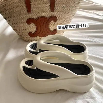 Women EVA Thick Sandals White Height Increasing Beach