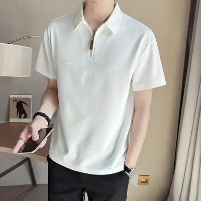 Men's White ShorT Sleeve Polo Summer 2024