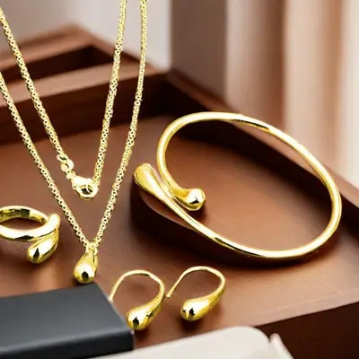 4-Piece Silver Jewelry Set for Women