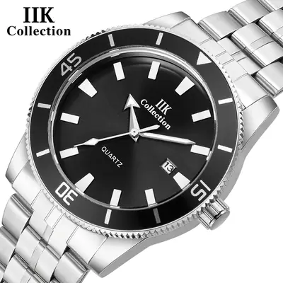 IIK Men's Black Quartz Sports Watch with Calendar