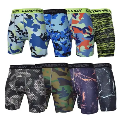 Camouflage Tight Shorts Quick-drying Sports Tights Training Athletics Running Fitness Five-point Pants Dropshipping Cross