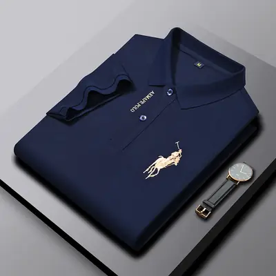 Men's Orange Polo Shirt with Embroidered Logo