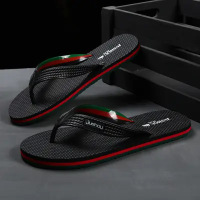 Men's Flip-Flops 2022 New Summer Fashionable Outdoor Casual Distinctive Korean Style Fashionable Beach Outdoor Men's Sandals and Slippers