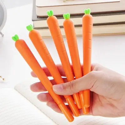 Cute Cartoon Simulation Radish Gel Pen High Color Value Student Stationery Creative Children's Holiday Gift Pen Black