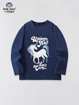 Unicorn Hair Long Sleeve T-Shirt Blue Medium