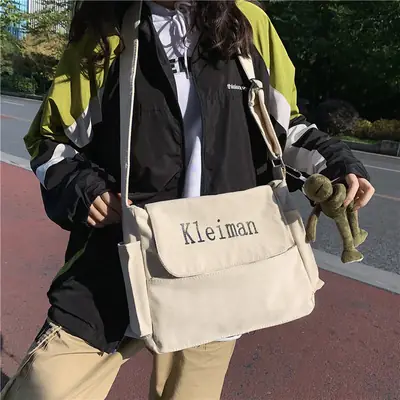 Men's Canvas Shoulder Bag K-Style Crossbody