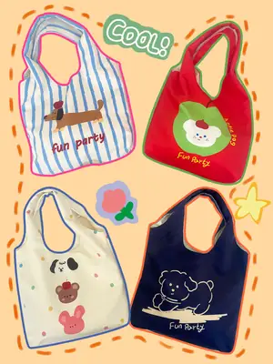Cute Cat Design Red Flocking Shoulder Bag Large Capacity