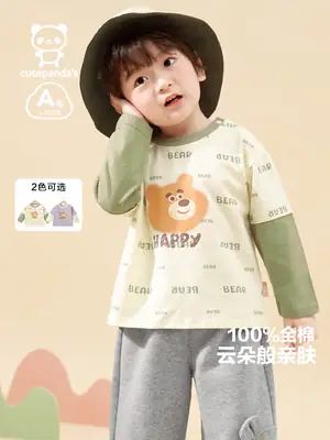 Kaka Panda Baby Long Sleeve T-Shirt for Boys Spring Autumn