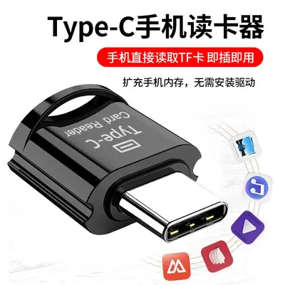 Type-C USB 2.0 Micro USB Keychain Reader Blue