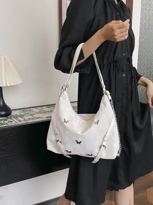 Silver Glitter Shoulder Bag for Women 2024