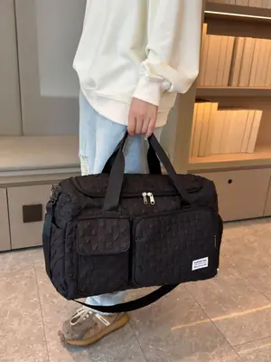 Women's Checkered Sports Bag Large Capacity Dry Wet Separation
