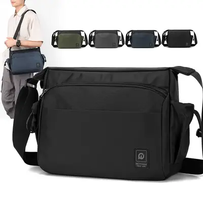 Men's Green Shoulder Crossbody Bag Large Capacity