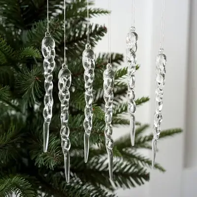 Christmas Tree Decor Ice Thread Pendant 11cm Transparent